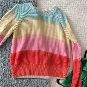 White + Warren Pastel Striped Sweater